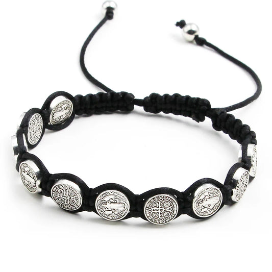 Imagen de Pulsera con medalla de San Benito hecha a mano