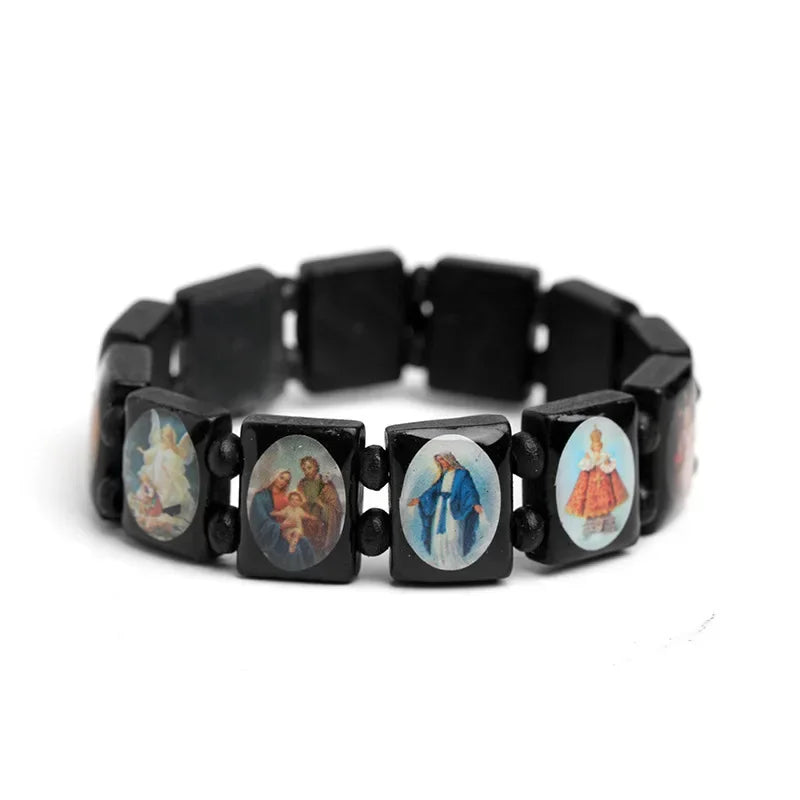 Imagen de Collar con crucifijo y cuentas de rosario para niños