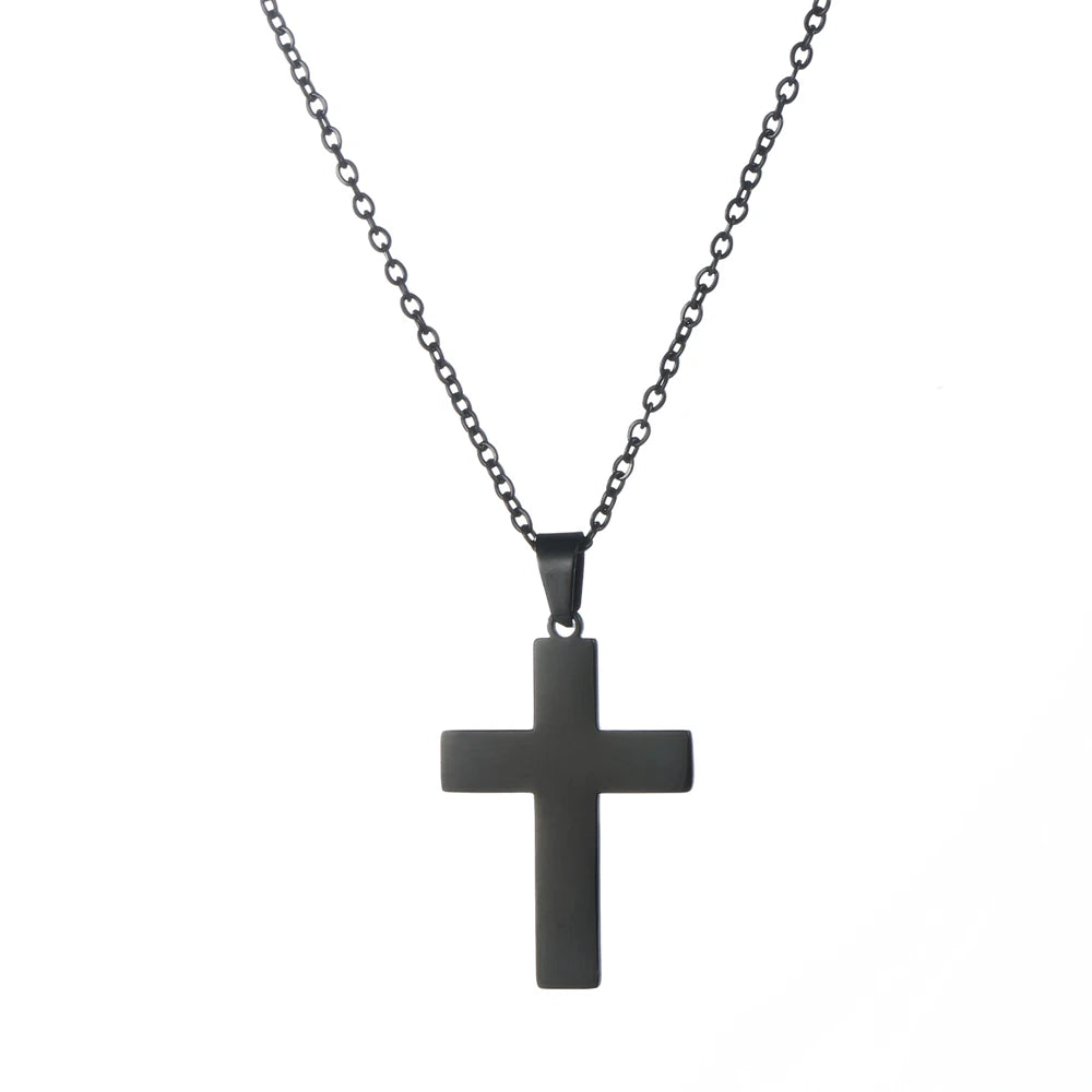 Imagen de Collar con cruz de cazador de Jesús en acero inoxidable