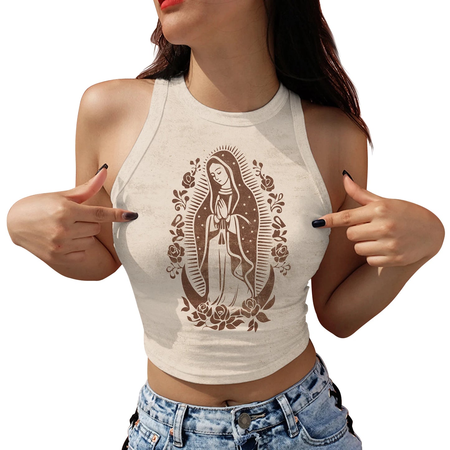 Imagen de Chaleco femenino 3D Virgen de Guadalupe