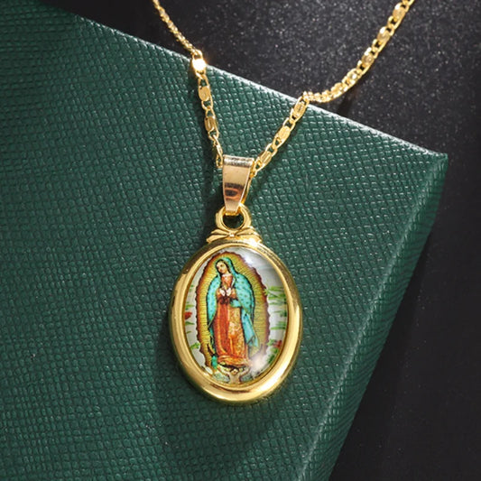 Imagen de Rosario con colgante multicolor de la Virgen María