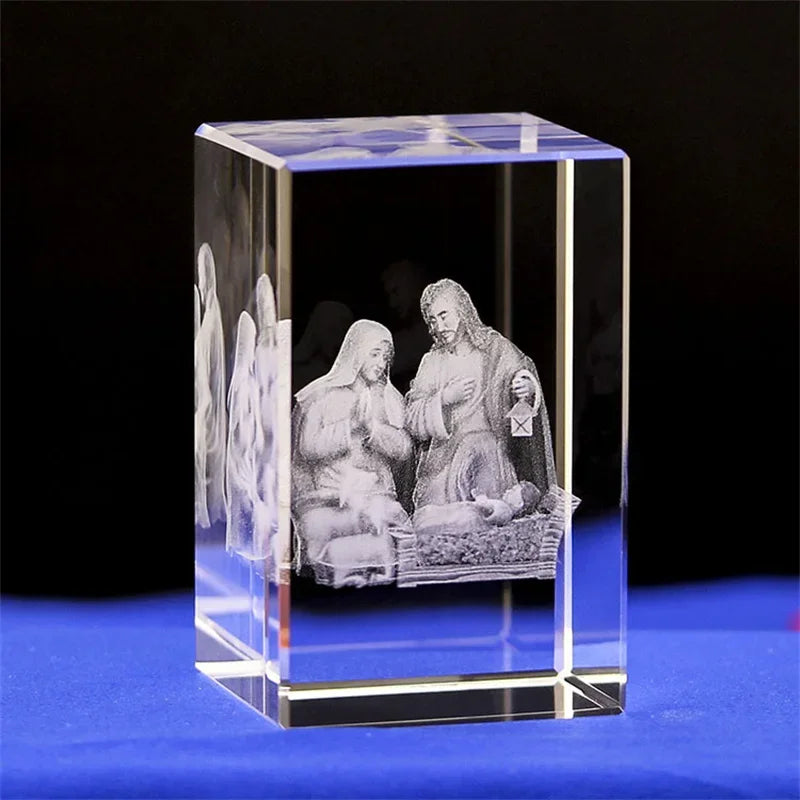 Imagen de Figura religiosa de cristal K9 grabado