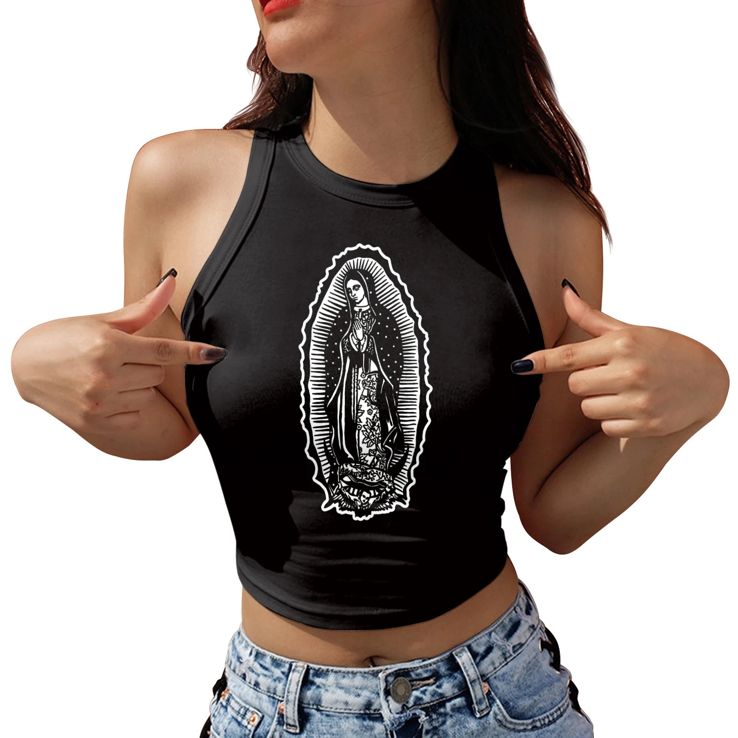 Imagen de Chaleco femenino 3D Virgen de Guadalupe