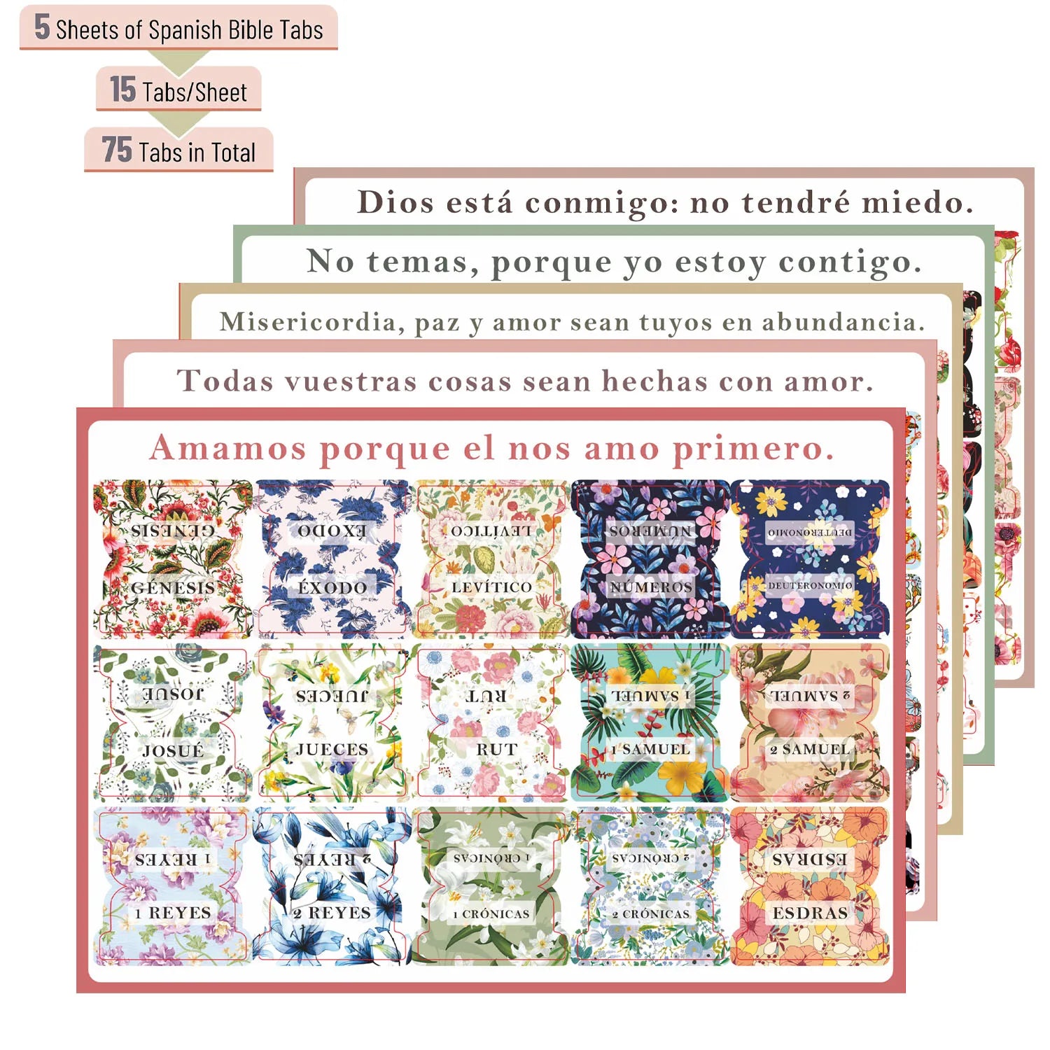 Imagen de Etiquetas bíblicas en español (75 piezas)
