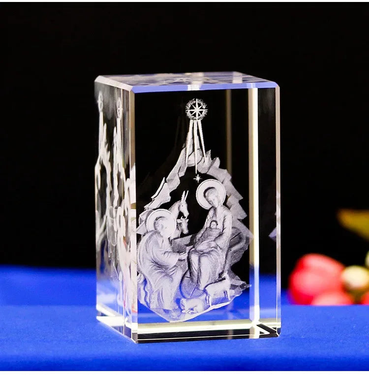 Imagen de Figura religiosa de cristal K9 grabado